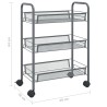 vidaXL Carrello da Cucina con 3 Ripiani Grigio 46x26x64 cm in Ferro