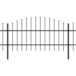 vidaXL Recinzione Giardino Punta a Lancia (0,75-1)x3,4m Acciaio Nera