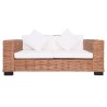   Set di Divani con Cuscini 2 pz in Rattan Naturale