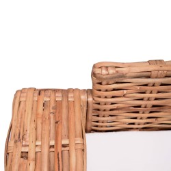   Set di Divani con Cuscini 2 pz in Rattan Naturale