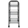 vidaXL Carrello da Cucina con 3 Ripiani Nero 46x26x64 cm in Ferro