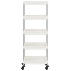 vidaXL Carrello da Cucina 5 Ripiani Bianco 42x29x128 cm Ferro e ABS