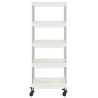 vidaXL Carrello da Cucina 5 Ripiani Bianco 42x29x128 cm Ferro e ABS