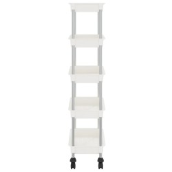 vidaXL Carrello da Cucina 5 Ripiani Bianco 42x29x128 cm Ferro e ABS