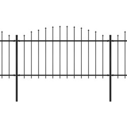 vidaXL Recinzione Giardino Punta a Lancia (1,25-1,5)x17m Acciaio Nera