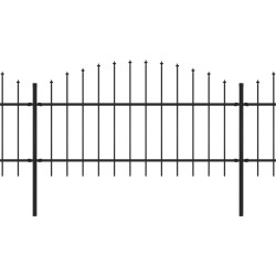 vidaXL Recinzione Giardino Punta a Lancia (1-1,25)x6,8m Acciaio Nero