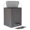 vidaXL Compostiere 2 pz Marrone 60x60x83cm 600 L in Rattan di Plastica