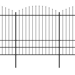 vidaXL Recinzione Giardino Punta a Lancia (1,75-2)x3,4m Acciaio Nera