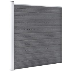 vidaXL Pannelli Recinto WPC 10 Quadrati 1 Inclinato 1830x186cm Grigi