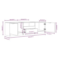   Mobile TV Rovere Marrone 140x35x40 cm in Legno Ingegnerizzato