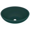   Lavandino Lusso Ovale Verde Scuro Opaco 40x33 cm in Ceramica