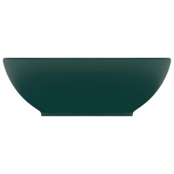   Lavandino Lusso Ovale Verde Scuro Opaco 40x33 cm in Ceramica