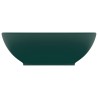   Lavandino Lusso Ovale Verde Scuro Opaco 40x33 cm in Ceramica