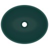   Lavandino Lusso Ovale Verde Scuro Opaco 40x33 cm in Ceramica