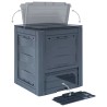 vidaXL Compostiere per Giardino 2 pz Grigio 60x60x73 cm 520 L