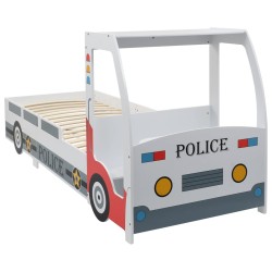 Letto Bimbo Auto della Polizia con Materasso Memory 90x200 cm