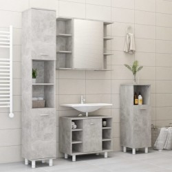 vidaXL Set Mobili da Bagno 3 pz Grigio Cemento in Truciolato