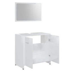 vidaXL Set Mobili da Bagno 4 pz Bianco Lucido in Truciolato