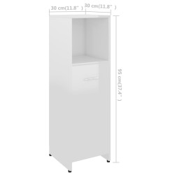 vidaXL Set Mobili da Bagno 4 pz Bianco Lucido in Truciolato