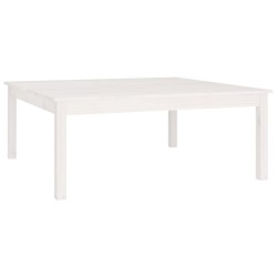   Tavolino da Salotto Bianco 100x100x40 cm Legno Massello di Pino