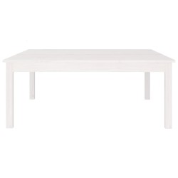   Tavolino da Salotto Bianco 100x100x40 cm Legno Massello di Pino