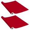 vidaXL Pellicole Autoadesive per Mobili 2 pz Rosse 500x90 cm PVC