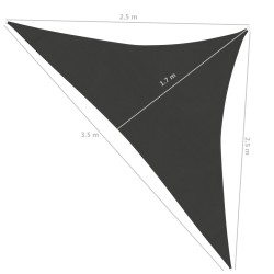   Vela Parasole 160 g/m² Antracite 2,5x2,5x3,5 m in HDPE