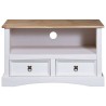   Mobile Porta TV Legno Pino Messicano Corona Bianco 91x43x56 cm