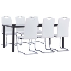 vidaXL Set Sala da Pranzo 7 pz in Similpelle Bianco