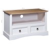   Mobile Porta TV Legno Pino Messicano Corona Bianco 91x43x56 cm