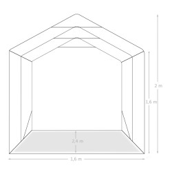   Tenda Garage in PVC 1,6x2,4 m Verde