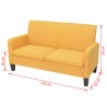   Divano a 2 Posti 135x65x76 cm Giallo