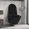 vidaXL WC a Muro con Sciacquone Nascosto in Ceramica Nera