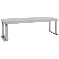 vidaXL Tavolo Lavoro Cucina con Mensola 120x60x120 cm in Acciaio Inox