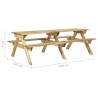   Tavolo da Picnic con Panche 220x122x72 cm in Pino Impregnato