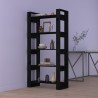   Libreria/Divisorio Nero 80x35x160 cm Legno Massello