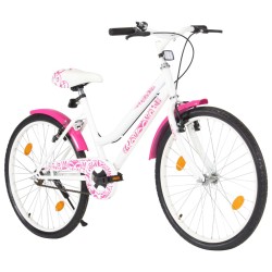   Bici per Bambini 24 pollici Rosa e Bianca