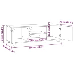 Mobile Porta TV Bianco 110x40x35 cm Legno ingegnerizzato