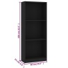   Libreria a 3 Ripiani Nera 40x24x108 cm in Truciolato