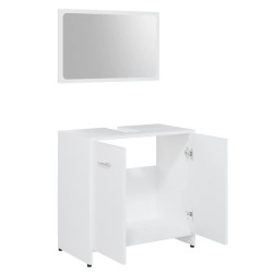 vidaXL Set Mobili da Bagno 3 pz Bianco in Truciolato