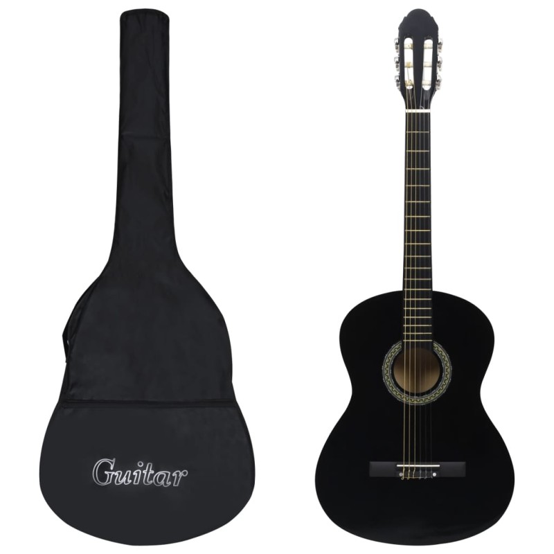 vidaXL Chitarra Classica per Principianti con Custodia Nera 4/4 39"