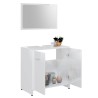 vidaXL Set Mobili da Bagno 3 pz Bianco Lucido in Truciolato