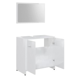 vidaXL Set Mobili da Bagno 3 pz Bianco Lucido in Truciolato