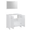 vidaXL Set Mobili da Bagno 3 pz Bianco Lucido in Truciolato