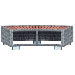   Scalino per Spa Grigio in Polyrattan 92x45x25 cm