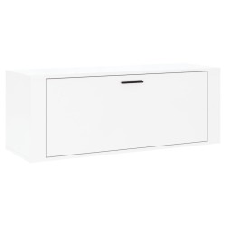   Scarpiera Bianco Lucido 100x35x38 cm in Legno Ingegnerizzato