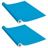 vidaXL Pellicole Autoadesive per Mobili 2 pz Azzurre 500x90 cm PVC