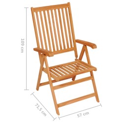   Sedie da Giardino 6 pz con Cuscini Blu Massello di Teak