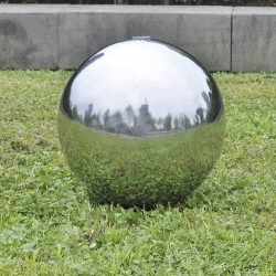 Fontana da Giardino a Sfera con LED in Acciaio Inox 40 cm