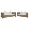   Set di Divani 2 pz con Cuscini in Rattan Naturale